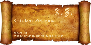 Kriston Zotmund névjegykártya